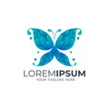 Butterfly Abstract With Wing Modern Shape logo design Vector Royalty Free Stock Photo