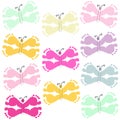 Butterfly with baby foot prints pattern background