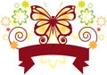 Butterfly Banner Royalty Free Stock Photo