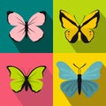Butterfly banners set, flat style Royalty Free Stock Photo