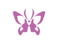 Butterfly beauty, double face ladies logo Schmetterling