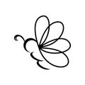 butterfly or bee line art logo and icon