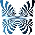 Butterfly with blue and black line effect