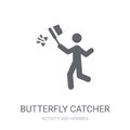 Butterfly catcher icon. Trendy Butterfly catcher logo concept on