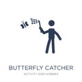 Butterfly catcher icon. Trendy flat vector Butterfly catcher icon on white background from Activity and Hobbies collection