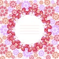 Butterfly circular pattern on a floral background