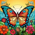Butterfly on colorful background. Vector illustration for your design Royalty Free Stock Photo