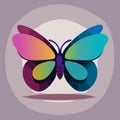 Butterfly colorful icon. Vector illustration in flat design style