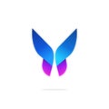 Butterfly colorful logo template with gradient on wings