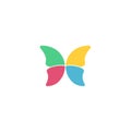 Butterfly colorful logo template vector