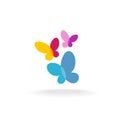 Three butterfly logo Royalty Free Stock Photo