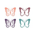 Butterfly colorful vector set. Royalty Free Stock Photo