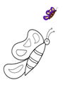 butterfly coloring page for kids drawing coloring activity for children Royalty Free Stock Photo