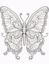 Butterfly coloring page. Vector illustration. Black and white Royalty Free Stock Photo