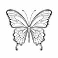 Detailed Butterfly Coloring Page With Minimalist Strokes