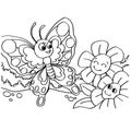 Butterfly coloring pages vector