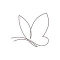 Butterfly continuous line vector illustration. Butter fly made with single editable path.