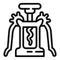 Butterfly corkscrew icon, outline style