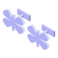 Butterfly cufflinks icon isometric vector. Luxury business