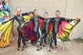 Butterfly dancers in the Barranquilla carnival, Colombia