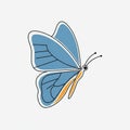 Butterfly is depicted in a side view showing both the forewing Royalty Free Stock Photo