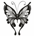 Stylized Tattoo sButterfly design. Flower design. Design Elements. Vector illustration Royalty Free Stock Photo