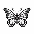 Butterfly Design Tattoo Outline Art Pattern Vector