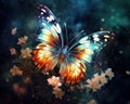 The butterfly digital art was created by generative artificial intelligence. Royalty Free Stock Photo