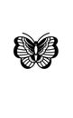 Butterfly doodle icon, traditional tattoo illustration