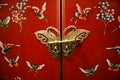 Butterfly door on Chinese-style furniture Royalty Free Stock Photo