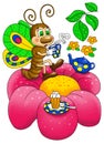 Butterfly drinking tea on a flower Royalty Free Stock Photo