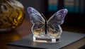 The butterfly elegance illuminated in vibrant colors generated by AI