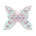 Butterfly embroidery artwork design for clothing, insect