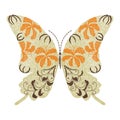 Butterfly embroidery artwork design for clothing, isolated