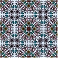 Butterfly ethnic seamless pattern abstract on geometric square