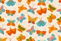 Butterfly exotic ornate seamless pattern moths wrapper tropical insect textile endless print vector