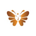 butterfly face beauty logo design abstract vector illustration