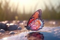 Butterfly falls entomology phenomenon. Generate ai