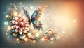 Butterfly on Flower with Abstract Background Royalty Free Stock Photo