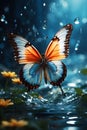 Butterfly on a flower , Ai Generated