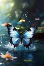 Butterfly on a flower , Ai Generated