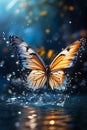 Butterfly on a flower , Ai Generated