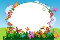 Butterfly flower frame background Royalty Free Stock Photo