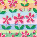 Butterfly flower rainbow style stripe seamless pattern Royalty Free Stock Photo