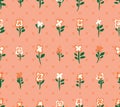 Butterfly flower symmtery seamless pattern Royalty Free Stock Photo