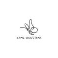 Butterfly flying line logo design unique vector template