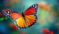 Butterfly flying, nature beauty in multi colored wings Royalty Free Stock Photo