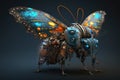 A butterfly that is a futuristic machine of the future world. insect. Animals. Illustration, Generative AI