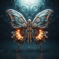 A butterfly that is a futuristic machine of the future world. Insect. Wildlife Animals. Illustration, Generative AI