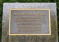 Butterfly Garden dedication plaque at Elena`s Childrens Park at Christmas in University Park, Texas